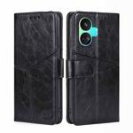 For Realme GT Neo5 SE Geometric Stitching Leather Phone Case(Black)