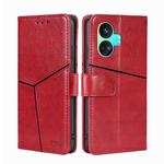 For Realme GT Neo5 SE Geometric Stitching Leather Phone Case(Red)