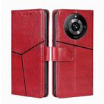 For Realme 11 Pro 5G / 11 Pro+ 5G Geometric Stitching Leather Phone Case(Red)