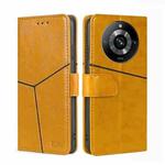 For Realme 11 Pro 5G / 11 Pro+ 5G Geometric Stitching Leather Phone Case(Yellow)