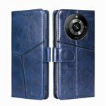 For Realme 11 Pro 5G / 11 Pro+ 5G Geometric Stitching Leather Phone Case(Blue)