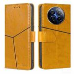 For Realme 12 Pro 5G Geometric Stitching Leather Phone Case(Yellow)