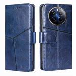 For Realme 12 Pro 5G Geometric Stitching Leather Phone Case(Blue)