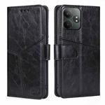 For Realme GT Neo6 SE Geometric Stitching Leather Phone Case(Black)