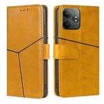 For Realme GT Neo6 SE Geometric Stitching Leather Phone Case(Yellow)