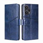 For Xiaomi Redmi Note 12 Turbo Geometric Stitching Leather Phone Case(Blue)