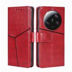 For Xiaomi 13 Ultra 5G Geometric Stitching Leather Phone Case(Red)