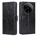 For Xiaomi 14 Ultra 5G Geometric Stitching Leather Phone Case(Black)