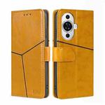 For Huawei nova 11 4G Geometric Stitching Leather Phone Case(Yellow)