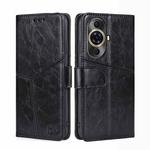 For Huawei nova 11 Pro 4G / 11 Ultra 4G Geometric Stitching Leather Phone Case(Black)