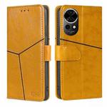 For Huawei nova 12 5G Geometric Stitching Leather Phone Case(Yellow)