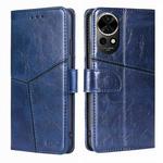 For Huawei nova 12 5G Geometric Stitching Leather Phone Case(Blue)