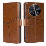For Huawei nova 12i 4G Geometric Stitching Leather Phone Case(Light Brown)
