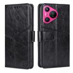 For Huawei Pura 70 5G Geometric Stitching Leather Phone Case(Black)