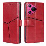 For Huawei Pura 70 5G Geometric Stitching Leather Phone Case(Red)