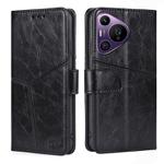 For Huawei Pura 70 Pro / 70 Pro+ 5G Geometric Stitching Leather Phone Case(Black)