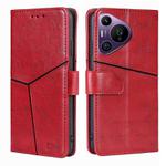 For Huawei Pura 70 Pro / 70 Pro+ 5G Geometric Stitching Leather Phone Case(Red)