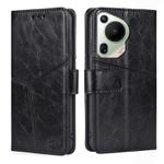 For Huawei Pura 70 Ultra 5G Geometric Stitching Leather Phone Case(Black)