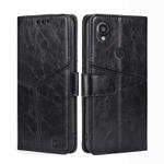 For Kyocera Digno SX3-KYG02 Geometric Stitching Leather Phone Case(Black)