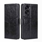 For Honor X50i 5G / 9 Lite Geometric Stitching Leather Phone Case(Black)