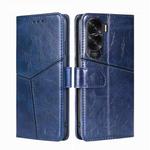 For Honor X50i 5G / 9 Lite Geometric Stitching Leather Phone Case(Blue)