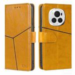 For Honor Magic6 Pro Geometric Stitching Leather Phone Case(Yellow)