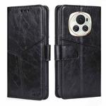 For Honor Magic6 Geometric Stitching Leather Phone Case(Black)