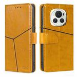 For Honor Magic6 Geometric Stitching Leather Phone Case(Yellow)