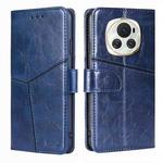 For Honor Magic6 Geometric Stitching Leather Phone Case(Blue)