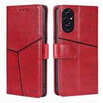 For Honor 200 5G Geometric Stitching Leather Phone Case(Red)