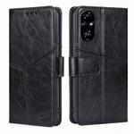 For Honor 200 Pro 5G Geometric Stitching Leather Phone Case(Black)