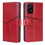 For Honor 200 Lite 5G Global Geometric Stitching Leather Phone Case(Red)