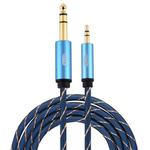 EMK 3.5mm Jack Male to 6.35mm Jack Male Gold Plated Connector Nylon Braid AUX Cable for Computer / X-BOX / PS3 / CD / DVD, Cable Length:2m(Dark Blue)