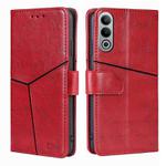 For OnePlus Nord CE4 Geometric Stitching Leather Phone Case(Red)