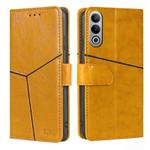 For OnePlus Nord CE4 Geometric Stitching Leather Phone Case(Yellow)