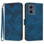 For Motorola Edge 5G 2024 Line Pattern Skin Feel Leather Phone Case(Royal Blue)