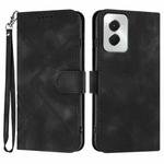 For Motorola Moto G Power 5G 2024 Line Pattern Skin Feel Leather Phone Case(Black)