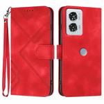 For Motorola Edge 50 Fusion Line Pattern Skin Feel Leather Phone Case(Red)