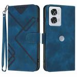 For Motorola Edge 50 Fusion Line Pattern Skin Feel Leather Phone Case(Royal Blue)