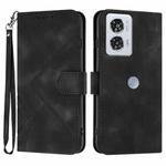 For Motorola Edge 50 Fusion Line Pattern Skin Feel Leather Phone Case(Black)