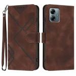 For Motorola Moto G Play 2025 / G Power 2025 Line Pattern Skin Feel Leather Phone Case(Coffee)