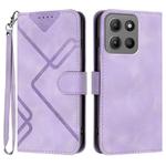 For Motorola Moto G15 Line Pattern Skin Feel Leather Phone Case(Light Purple)