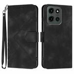 For Motorola Moto G Stylus 5G 2025 Line Pattern Skin Feel Leather Phone Case(Black)