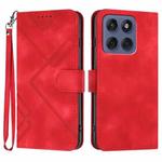 For Motorola Edge 60 Fusion / Edge 5G 2025 Line Pattern Skin Feel Leather Phone Case(Red)