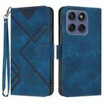 For Motorola Edge 60 Fusion / Edge 5G 2025 Line Pattern Skin Feel Leather Phone Case(Royal Blue)