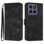 For Motorola Edge 60 Fusion / Edge 5G 2025 Line Pattern Skin Feel Leather Phone Case(Black)
