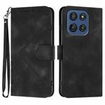 For Motorola Edge 60 Line Pattern Skin Feel Leather Phone Case(Black)