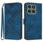 For Motorola Edge 60 Pro Line Pattern Skin Feel Leather Phone Case(Royal Blue)
