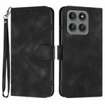 For Motorola Edge 60 Pro Line Pattern Skin Feel Leather Phone Case(Black)