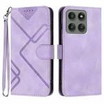 For Motorola Edge 60 Pro Line Pattern Skin Feel Leather Phone Case(Light Purple)